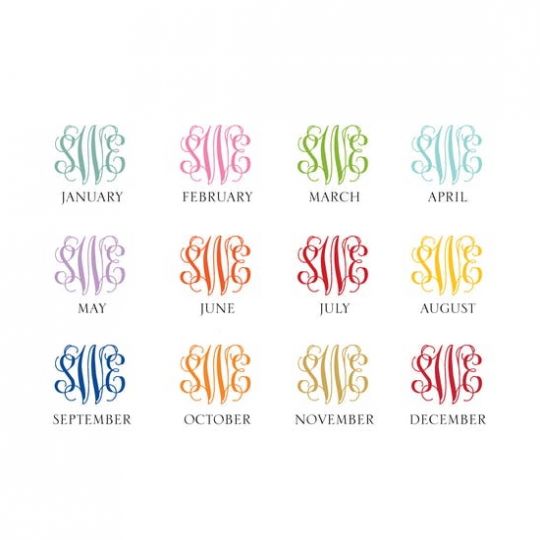 Monogram Calendar With Goldtone Easel Seasonsgiftsandhome Com