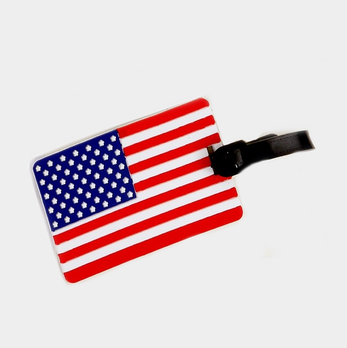 american flag luggage tag