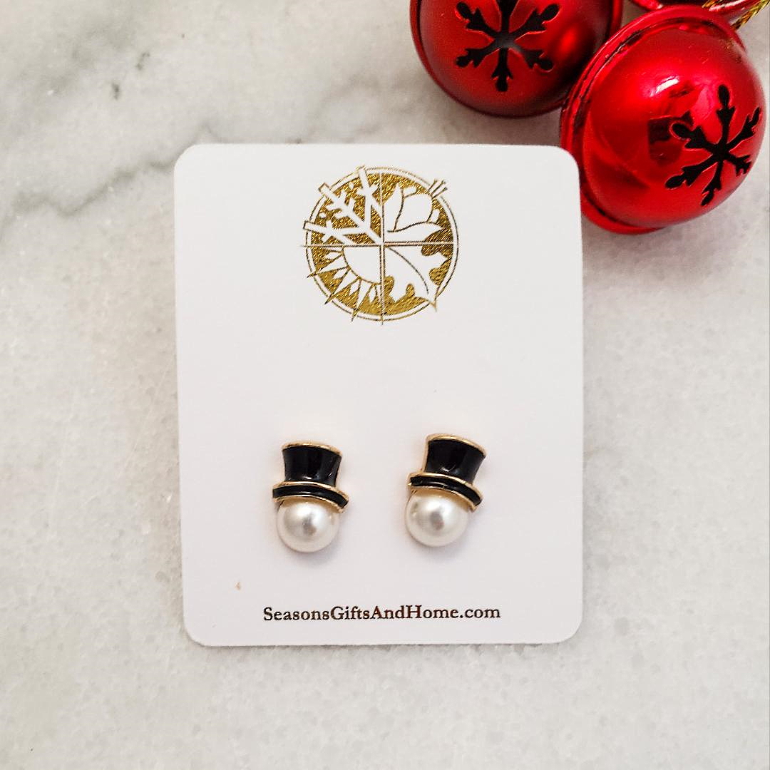 top hat earrings