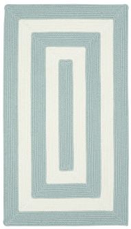 Sugar Blue & White Cabana Concentric Stripes Indoor/Outdoor Rug