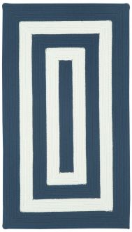 Navy & White Cabana Concentric Stripes Indoor/Outdoor Rug