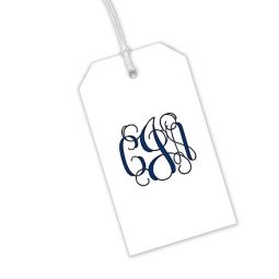 White Hanging Gift Tag with Monogram