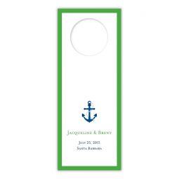 Green Bordered Wine Tags with Anchor Icon