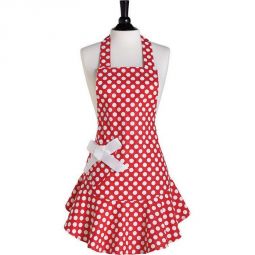 Red Polka Dot Apron by Jessie Steele