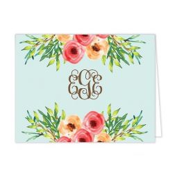 Watercolor Floral Folded Note Cards