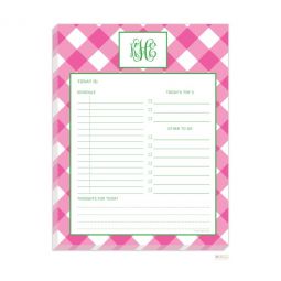 Pink Check Daily Planner Pad 8.5 x 11