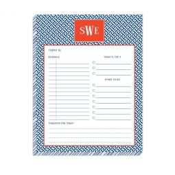 Greek Key Navy Daily Planner Pad 8.5 x 11