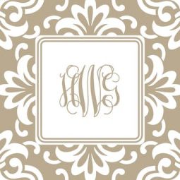 Grande Floral Tan Monogram Coasters