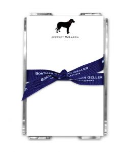 Black Dog Note Sheets in Acrylic Holder