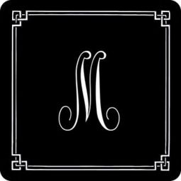 Classic Border Black Monogram Coasters