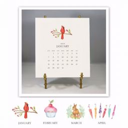 Hand Sparkled Calendar with Easel