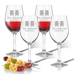 Set 4 Acrylic Wine Glasses - Choice of Coastal Designs