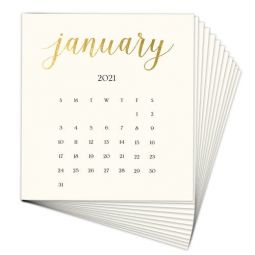 Solid Cream Foil Pressed Calendar Refill