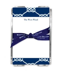 Nautical Knots Navy Sheets in Acrylic Holder