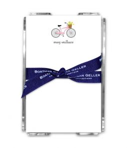 Bicycle Note Sheets in Acrylic Holder