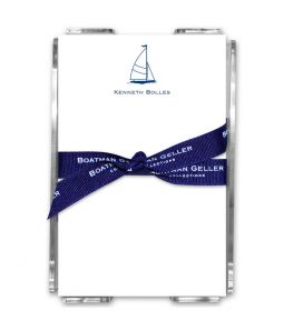 Sailboat Note Sheets in Acrylic Holder