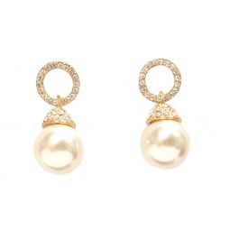 Pearl and Rhinestone Drop Earrings