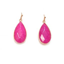 Fuchsia Stone T-Drop Earrings