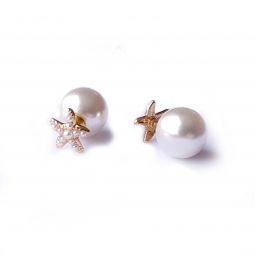 Starfish and Pearl Peekaboo Studs