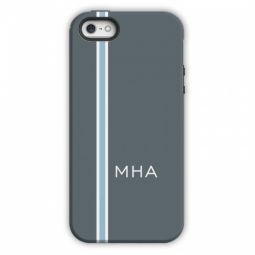 Racing Stripe Charcoal with Light Blue Cell Phone Case