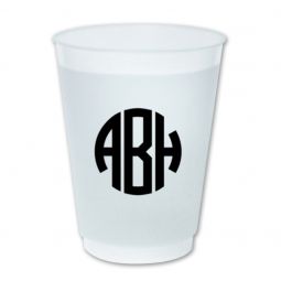 Circle Monogram Reusable Frost Flex Cups