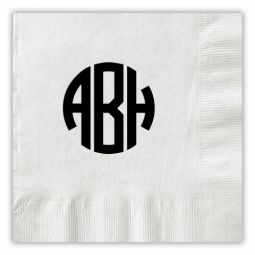 Circle Monogram Cocktail Napkins