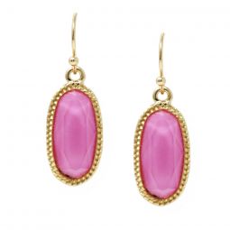 Fuchsia Oval Dangle Earrings