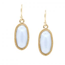 Light Blue Oval Dangle Earrings