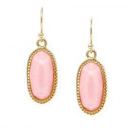 Pink Oval Dangle Earrings