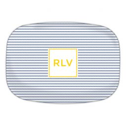 Rope Navy Stripe Melamine Platter