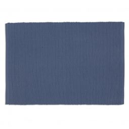 Stone Wash Blue Ribbed Placemats Set 4