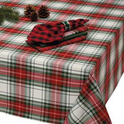 Christmas Plaid Tablecloth - 60 x 104"