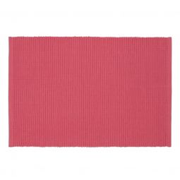 Flamingo Pink Ribbed Placemats - Set 4