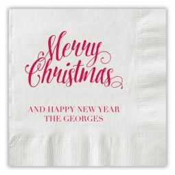 Merry Christmas Personalized Cocktail Napkins