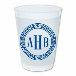 Greek Monogram Reusable Frost Flex Cups