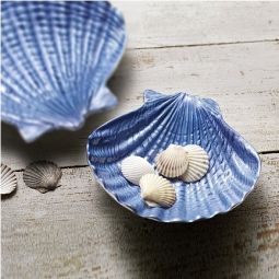 Mariposa Ocean Blue Scallop Shell Sauce Dish