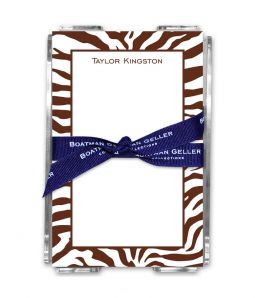 Zebra Chocolate Note Sheets in Acrylic Holder