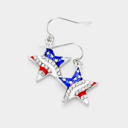 Patriotic Star Dangle Earrings