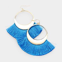 Luna Fringe Dangle Earrings - Royal Blue