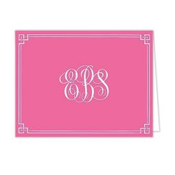 Classic Border Bubblegum Folded Note Cards