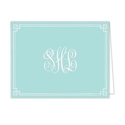 Classic Border Robin's Egg Blue Folded Note Cards