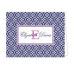 Navy Blue Link Folded Note Cards