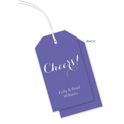 Cheers Purple Hanging Gift Tags