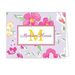 Lilac Floral Folded Note Cards