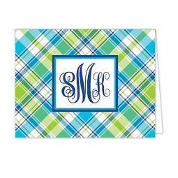 Spring Plaid Folded Note Cards