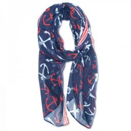 Anchor Red White & Blue Scarf