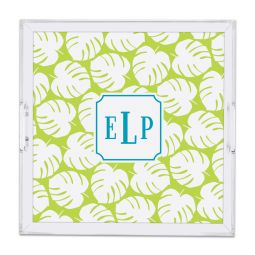 Palm Lime Square Lucite Tray