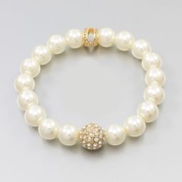 Pearl and Crystal Ball Bracelet