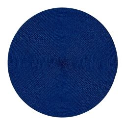 Round Woven Placemats - Navy Set 4