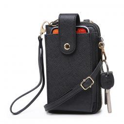 Cell Phone Crossbody Wristlet - Black